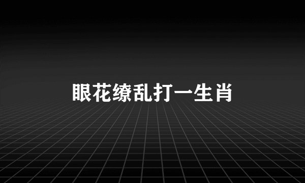 眼花缭乱打一生肖