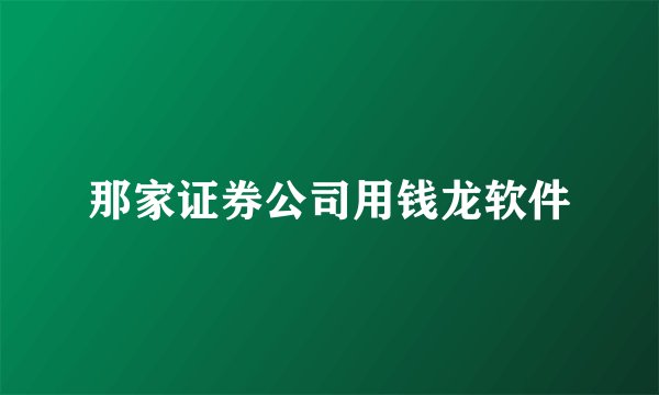 那家证券公司用钱龙软件