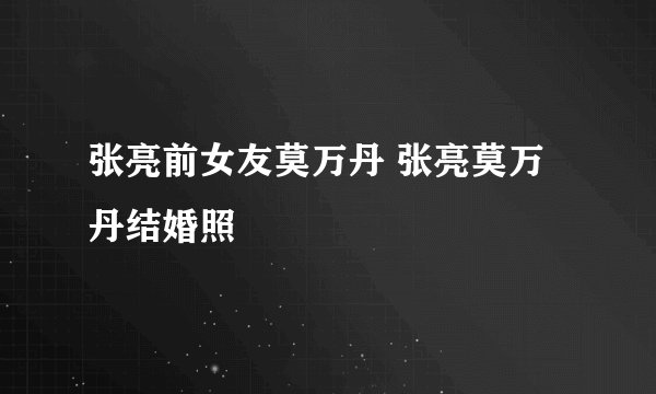 张亮前女友莫万丹 张亮莫万丹结婚照