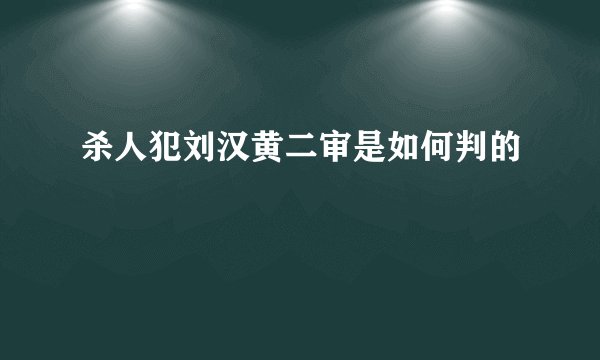 杀人犯刘汉黄二审是如何判的