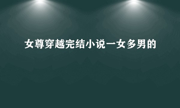 女尊穿越完结小说一女多男的