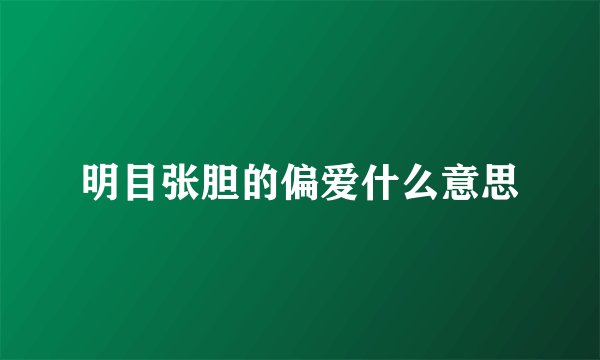 明目张胆的偏爱什么意思