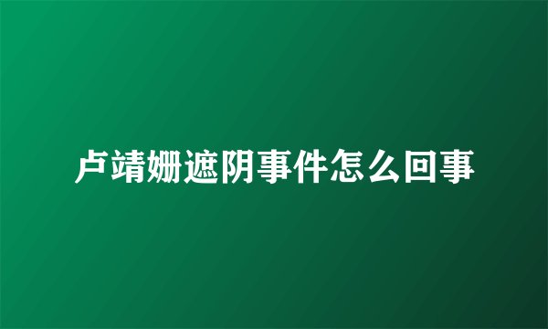 卢靖姗遮阴事件怎么回事