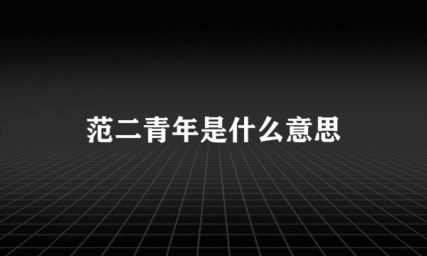 范二青年是什么意思