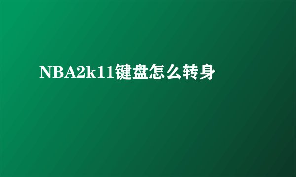 NBA2k11键盘怎么转身