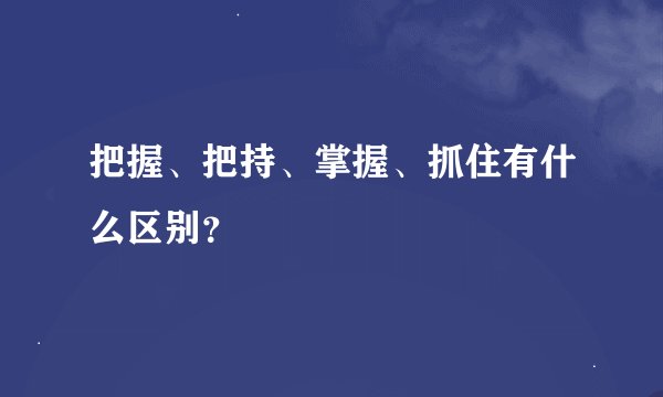 把握、把持、掌握、抓住有什么区别？