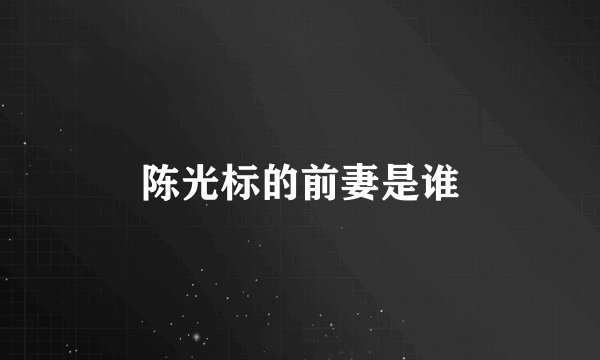 陈光标的前妻是谁