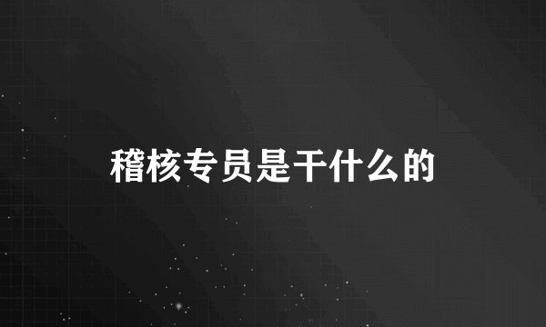 稽核专员是干什么的