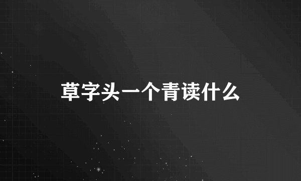 草字头一个青读什么