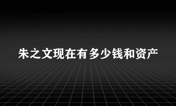 朱之文现在有多少钱和资产