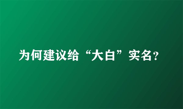 为何建议给“大白”实名？