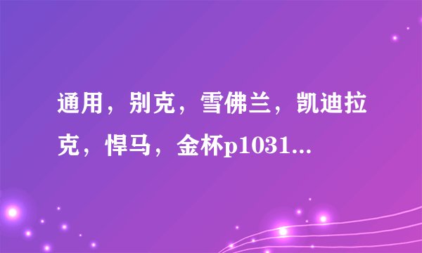 通用，别克，雪佛兰，凯迪拉克，悍马，金杯p1031故障码解释和消除方法，P1031故障码怎么解决？