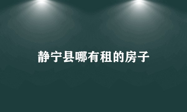 静宁县哪有租的房子