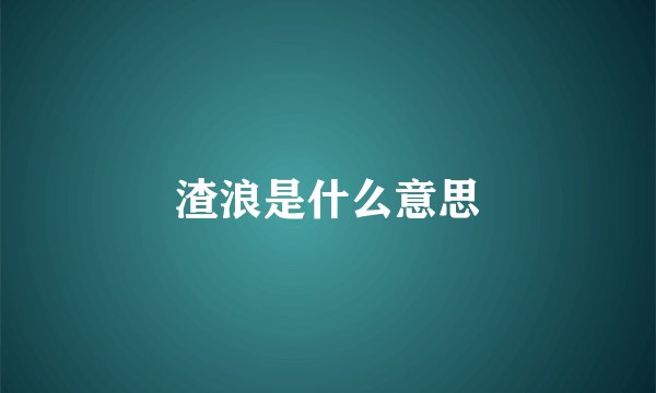 渣浪是什么意思