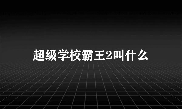 超级学校霸王2叫什么
