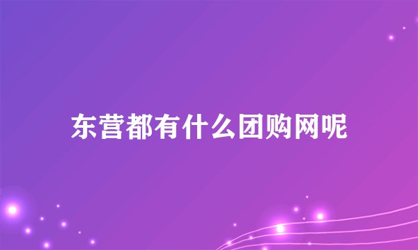 东营都有什么团购网呢