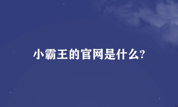 小霸王的官网是什么?