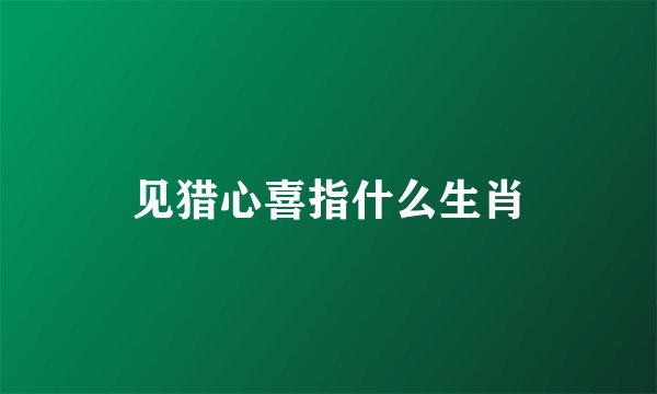 见猎心喜指什么生肖