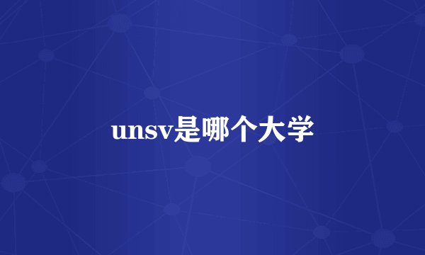 unsv是哪个大学