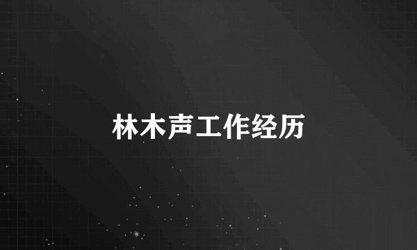 林木声工作经历