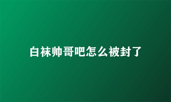白袜帅哥吧怎么被封了