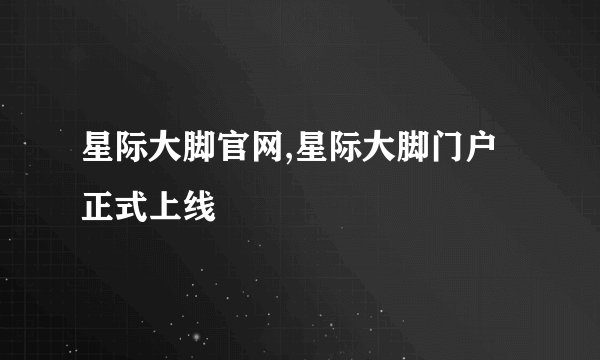 星际大脚官网,星际大脚门户正式上线