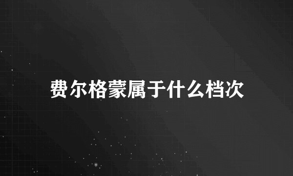 费尔格蒙属于什么档次