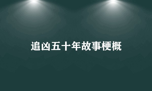 追凶五十年故事梗概