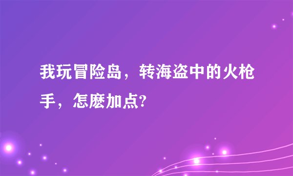 我玩冒险岛，转海盗中的火枪手，怎麽加点?