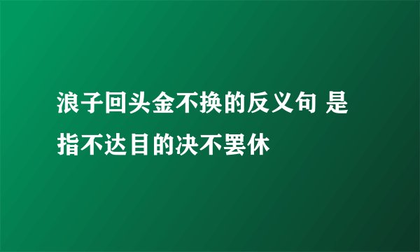 浪子回头金不换的反义句 是指不达目的决不罢休