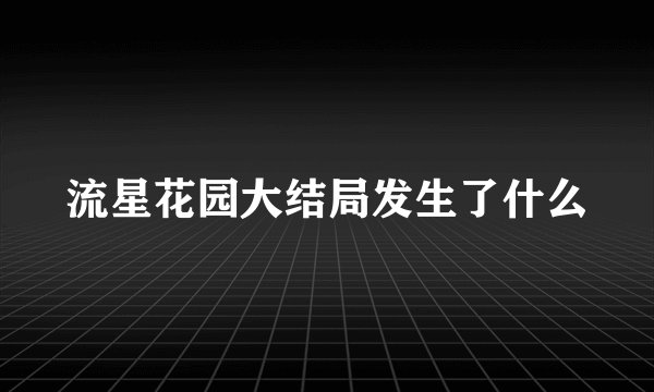 流星花园大结局发生了什么