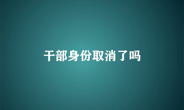 干部身份取消了吗