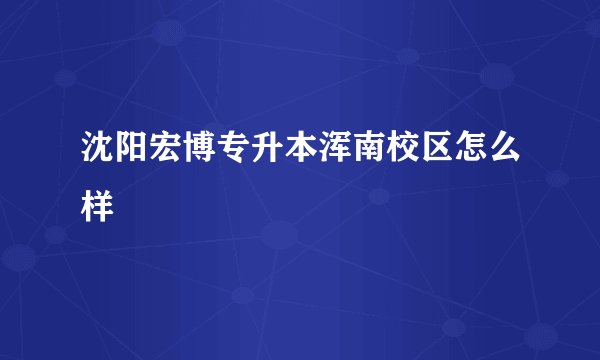 沈阳宏博专升本浑南校区怎么样