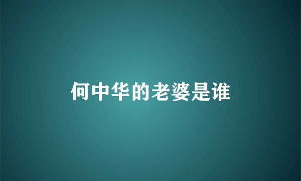 何中华的老婆是谁