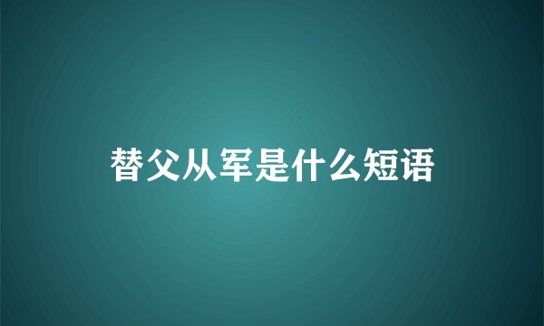 替父从军是什么短语