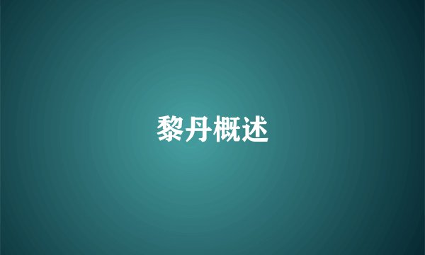 黎丹概述