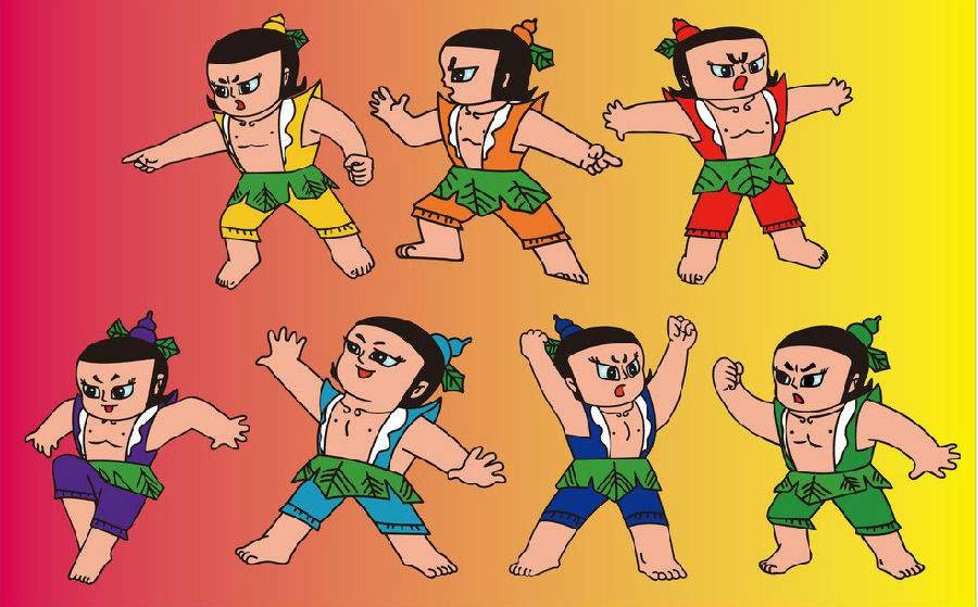 葫芦娃一共有几个，分别叫什么名字？