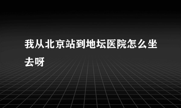 我从北京站到地坛医院怎么坐去呀