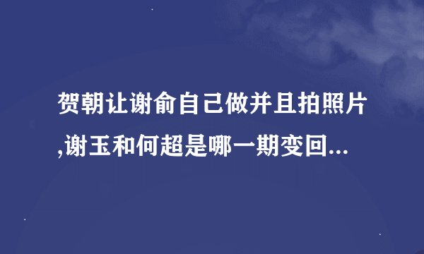 贺朝让谢俞自己做并且拍照片,谢玉和何超是哪一期变回学霸的？