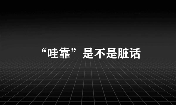“哇靠”是不是脏话