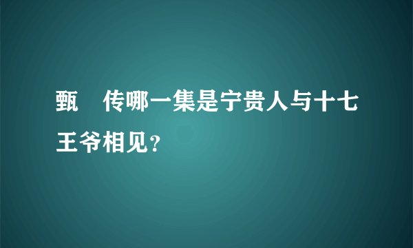 甄嬛传哪一集是宁贵人与十七王爷相见？