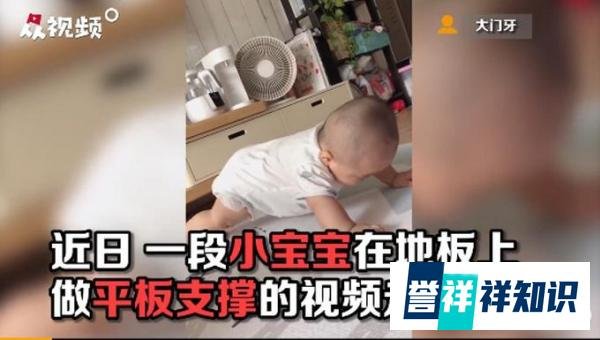 宝宝做平板支撑5秒倒下，白胖小胳膊不时晃动，网友：像极了我减肥的意志
