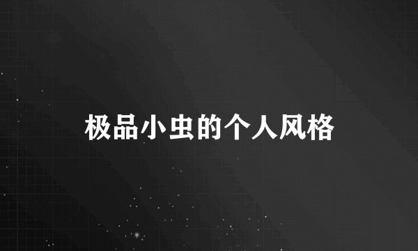 极品小虫的个人风格