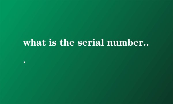 what is the serial number and passport for registering JIN SHAN CI BA 2006