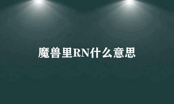 魔兽里RN什么意思