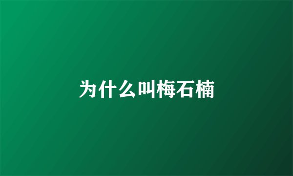为什么叫梅石楠