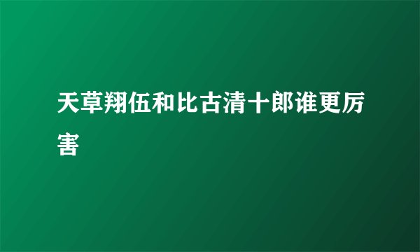 天草翔伍和比古清十郎谁更厉害