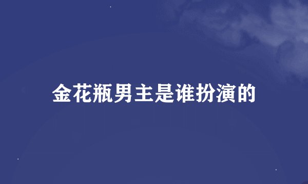 金花瓶男主是谁扮演的