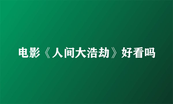 电影《人间大浩劫》好看吗