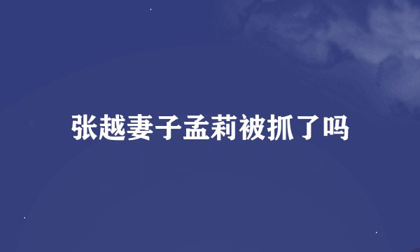 张越妻子孟莉被抓了吗